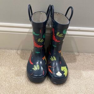 Kids rainboots size 7 - dinosaur print - blue